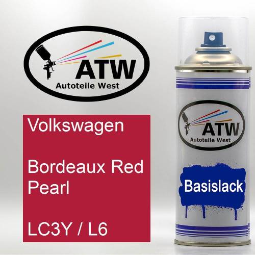 Volkswagen, Bordeaux Red Pearl, LC3Y / L6: 400ml Sprühdose, von ATW Autoteile West.
